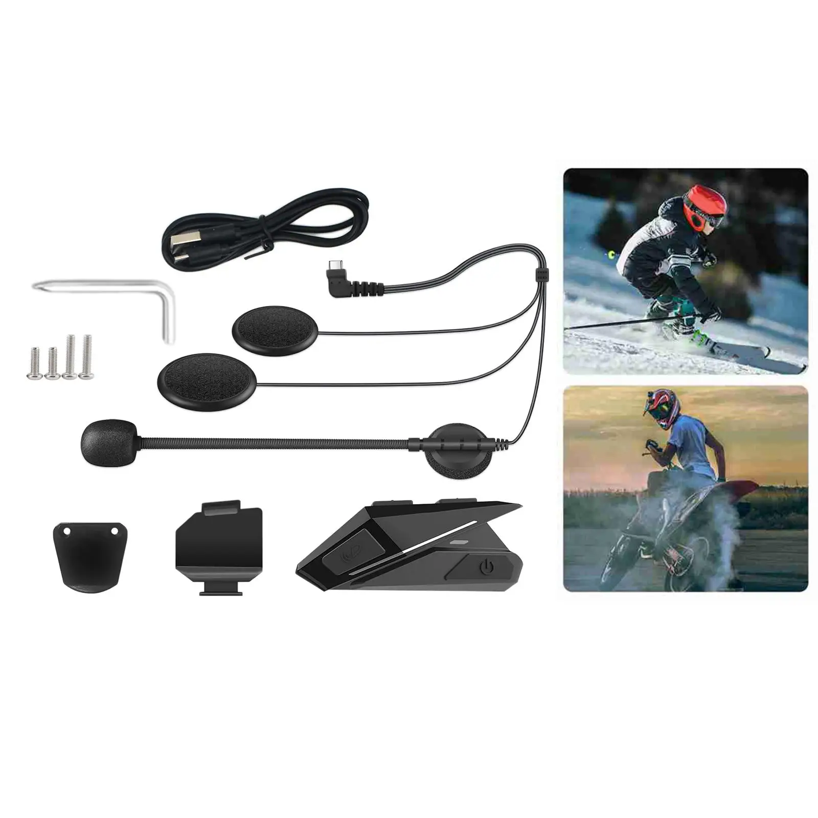 

Handsfree Motorcycle Bluetooth 5.0 Headset Noise-Canceling Headphone for Most Helmets