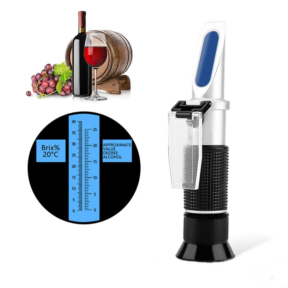 1set Handheld Alcohol Refractometer Sugar 0-40% Alcohol 0-25% Alcohol Brix Meter For Sugar Content Alcohol Test