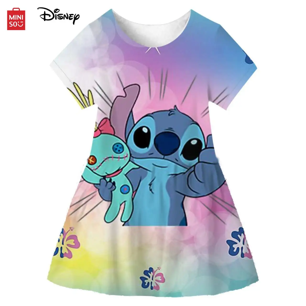 Приключения Диснея Стич наряд для девочек летнее платье Vaiana модная одежда