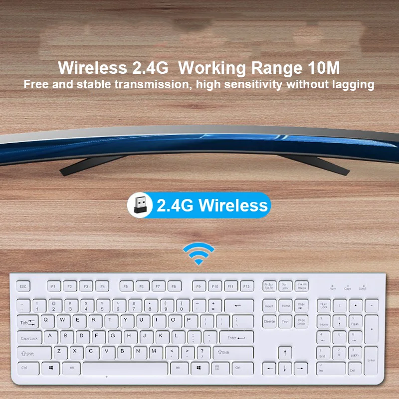 Беспроводная Бесшумная клавиатура K783 2 4G ультратонкая портативная компьютерная