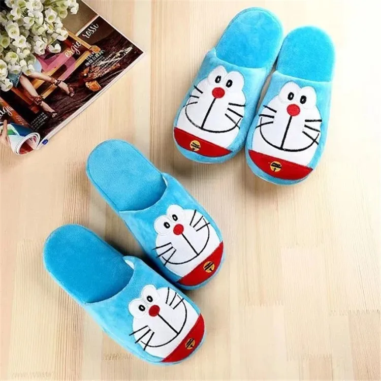 2022 Мультяшные тапочки из хлопка Doraemon для весны и осени домашние Нескользящие