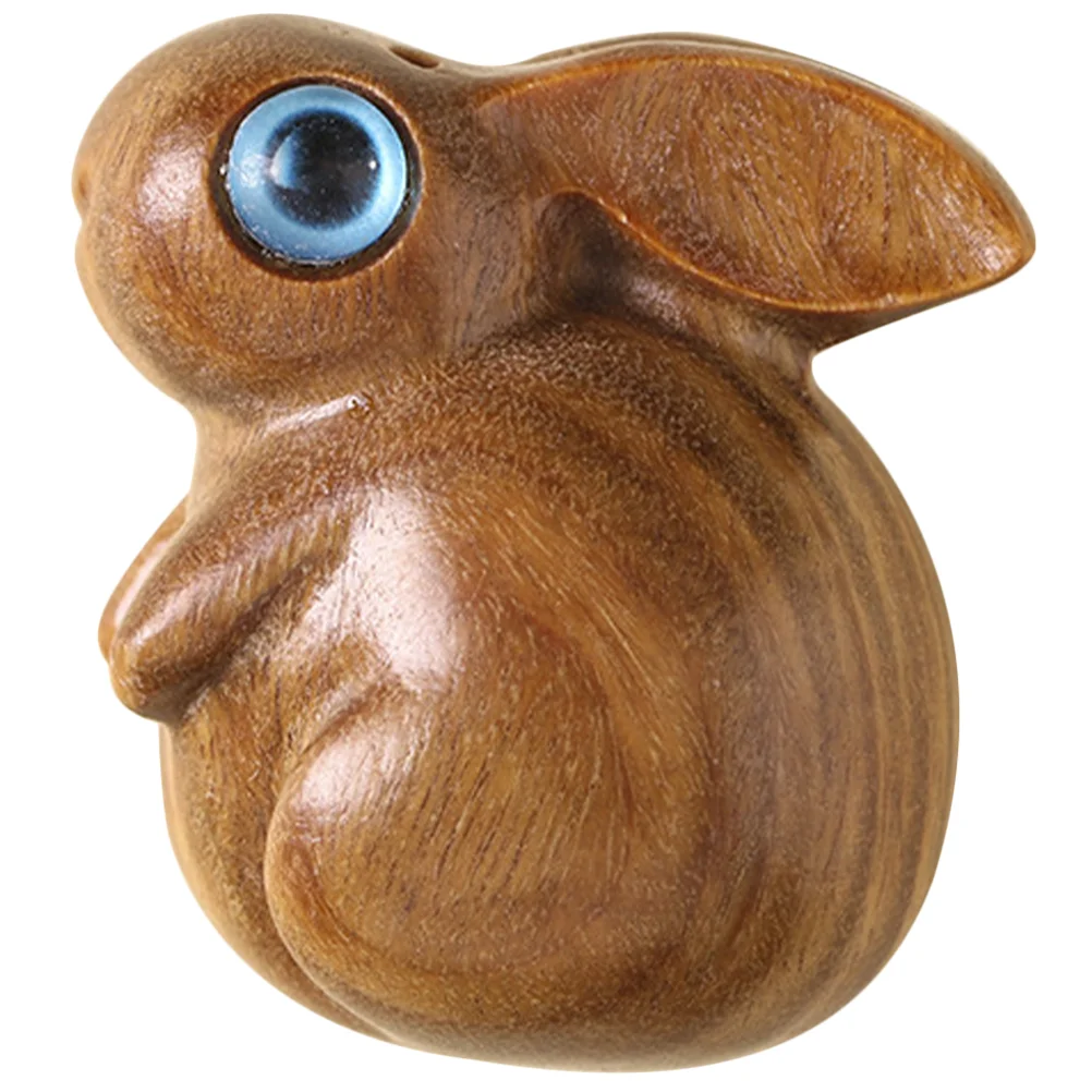 

Chinese New Year Figurines Ebony Rabbit Pendant Phone Keychain Vintage Style Ornament