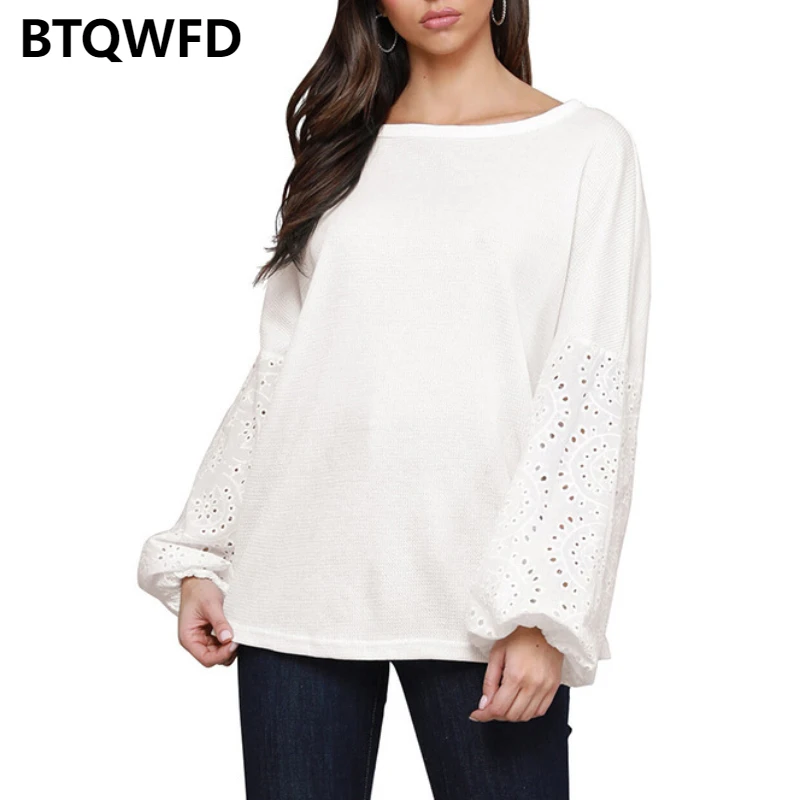 

Women Clothes T-shirt Long Sleeves Tee 2022 New Spring Autumn Solid Color Top O Neck Ladies Female Black White Fashion Blouse