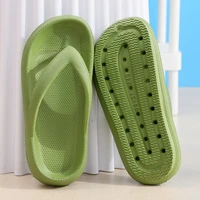 women summer solid color soft platform eva flip flops non slip cloud slippers bathroom beach shoes thong sandals outdoor slides