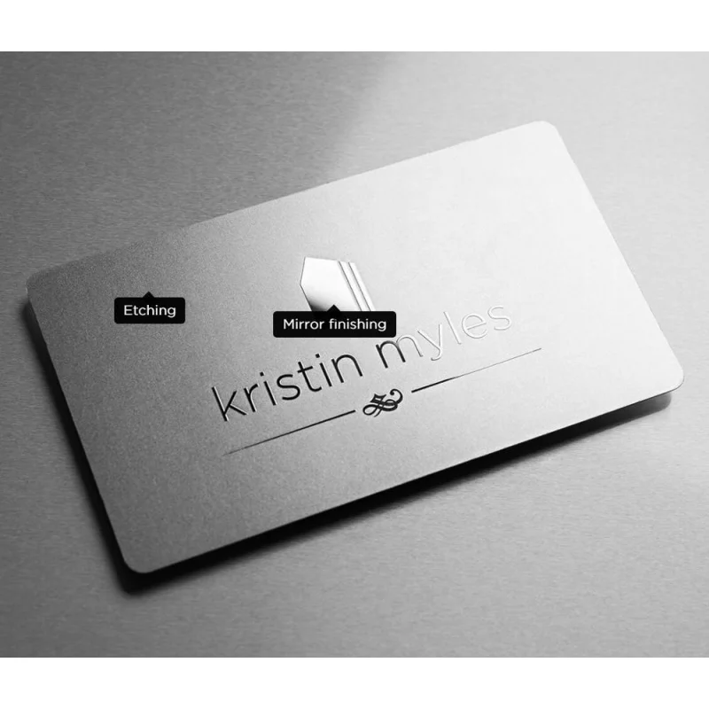 High Quality Luxury Custom Shape Cut out Stainless Steel Brass Copper Metal Business Card images - 6
