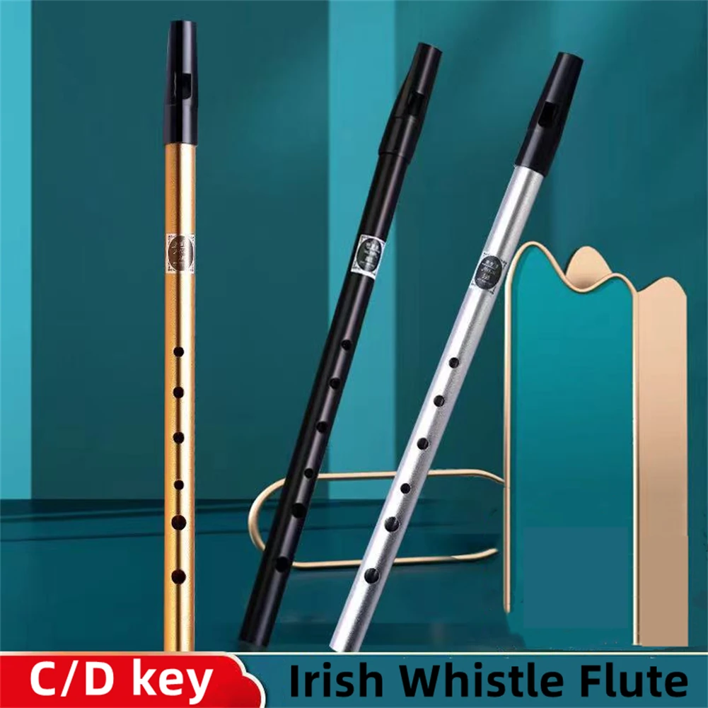 Irish Whistle Flute C/D Key 6 Holes Flute Instrument Ireland Tin Penny Whistle Musical Instruments