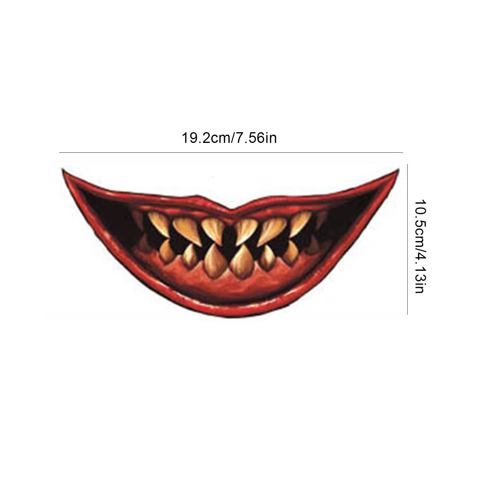 Halloween Horror Clown Mouth Stickers Temporary Tattoos Kit Realistic Scar Wound Sticker Waterproof Fake Tattoo Sticker images - 6