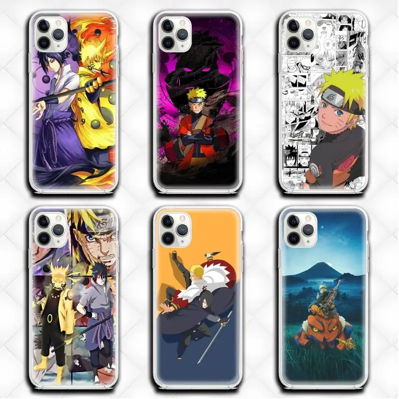 

Naruto Uzumaki Sasuke Phone Case Clear for iphone 13 12 11 Pro max mini XS 8 7 Plus X SE 2020 XR cover