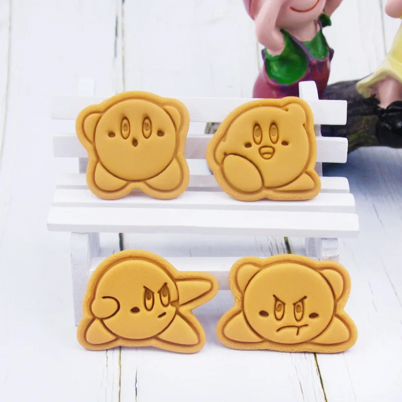 Розовая кавайная мультяшная силиконовая форма для печенья со звездами Kirby аниме