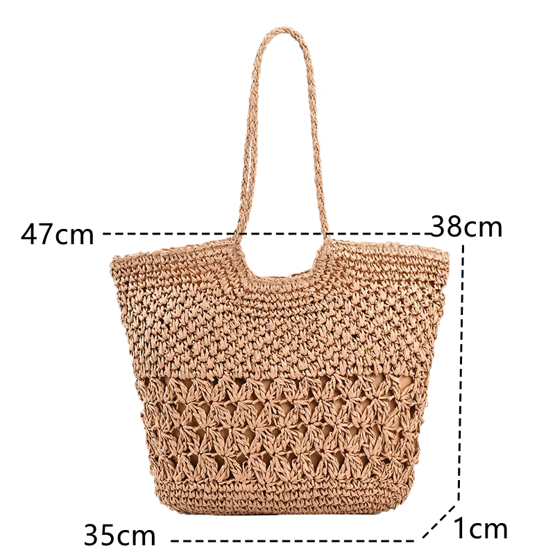 Ажурная плетеная Хлопковая женская сумка летняя пляжная сумочка-мешок модный
