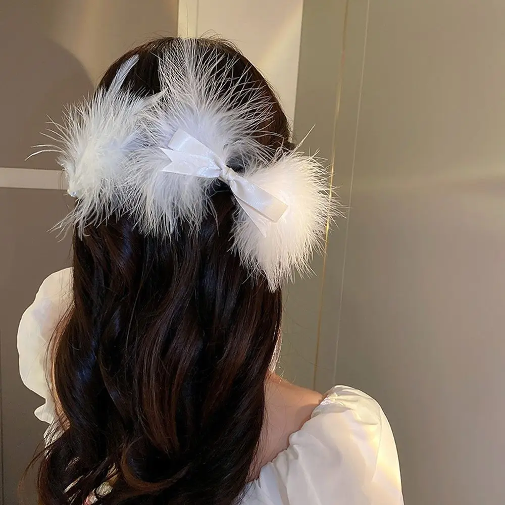 

Заколка для волос с бантом из перьев и сетки Sen series