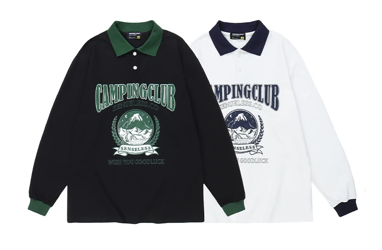 

Модный бренд жареный уличный контрастный альпийский принт Новинка Осень 2023 Повседневный свитер оверсайз для мужчин и женщин для студентов