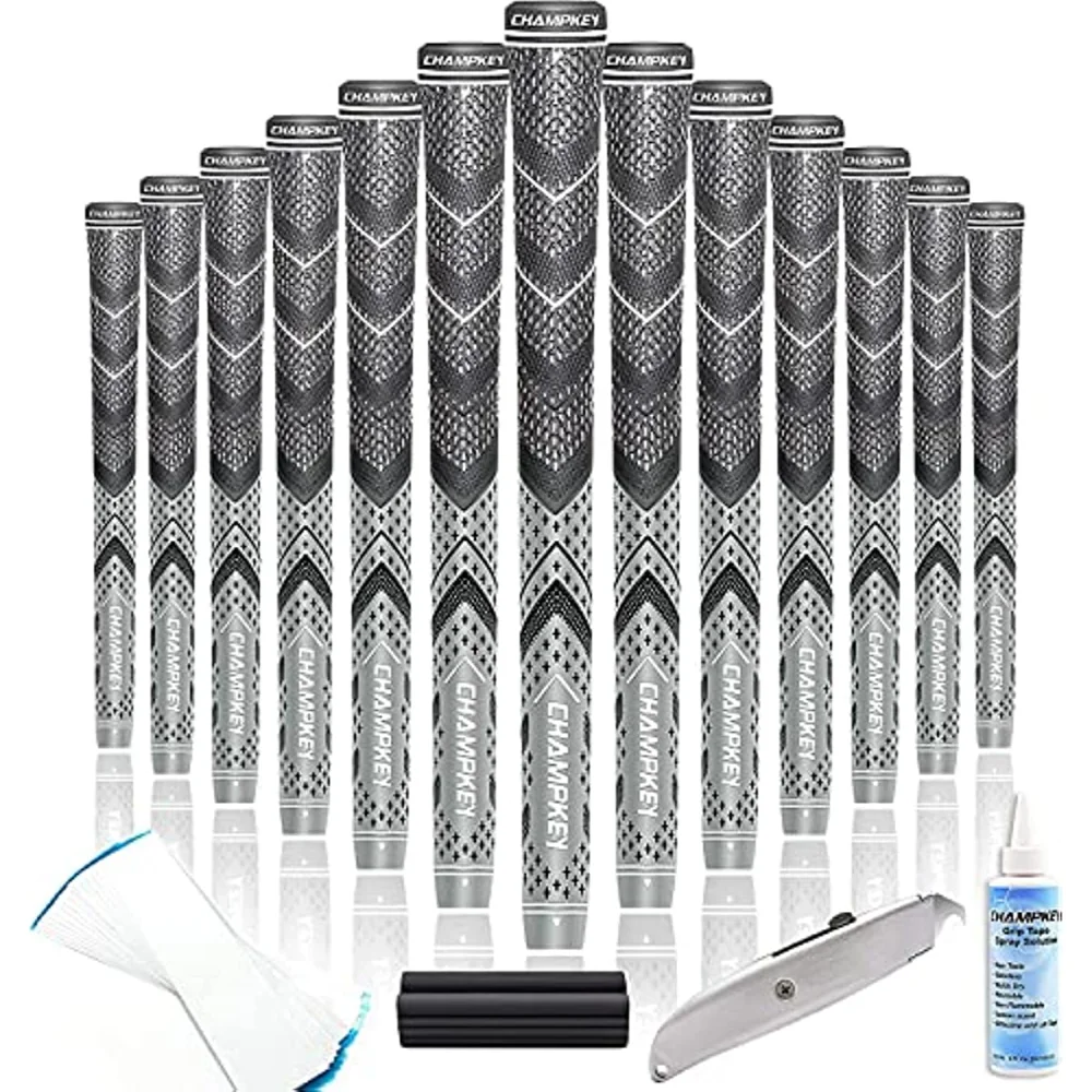 

Golf Grips 13 Pack | Come with Solvent,15 Tapes,Vise Clamp and Hook Blade| All Weather Control and High Feedback Golf Club Grips