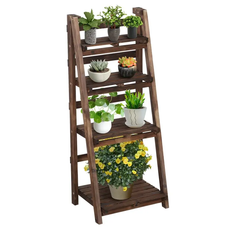 

18" x 14" x 42.5" 4 -Tier Brown Metal Plant Stand