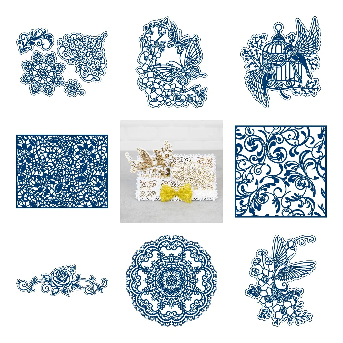 

Over The Edge Lace Butterflies Cutting Dies DIY Molds Scrapbooking Paper Making Cuts Crafts Template Handmade Decoration Card