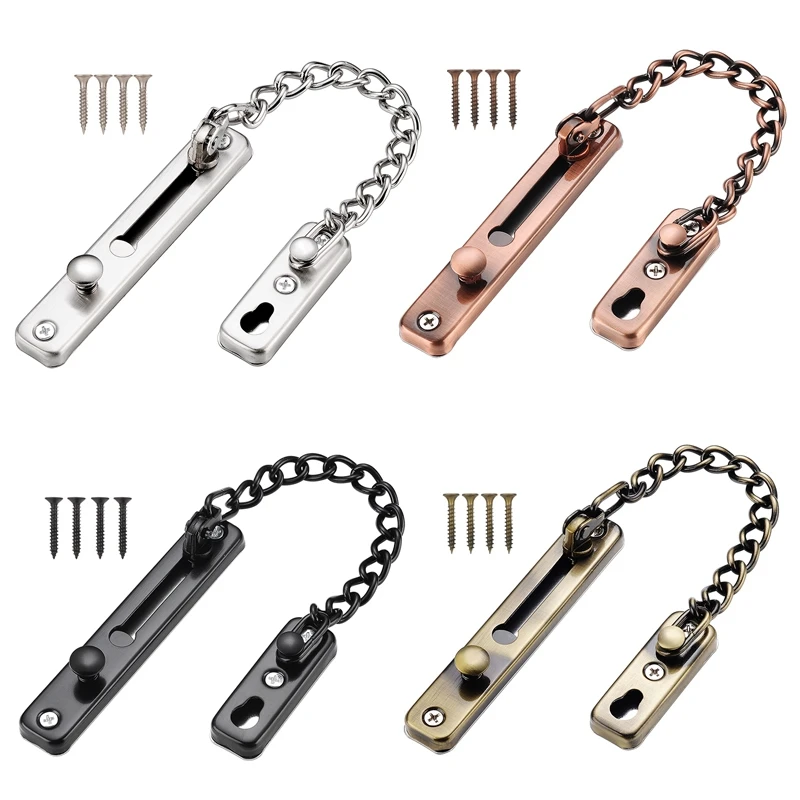 Anti-Theft Chain Punch Install Door Home Latch Lock Ecurity Anti-Lock Pin