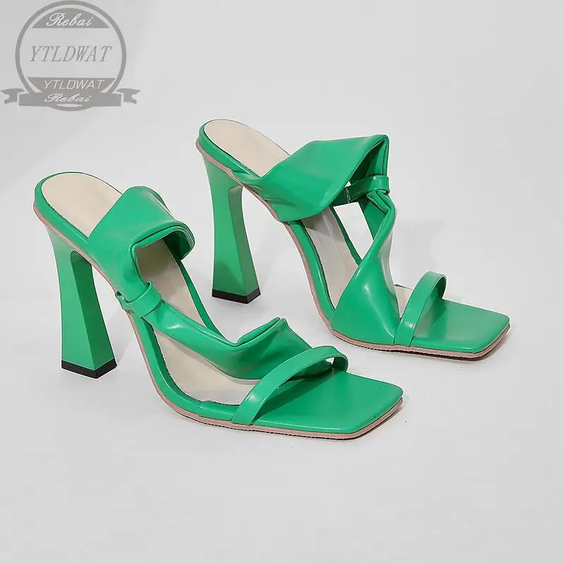 2022 NEWWomen's Sexy Sandals Thin Heels Ankle Buckle Ladies Stiletto Square Toe Woman Shoes Fashion Solid Female Summer Footwear