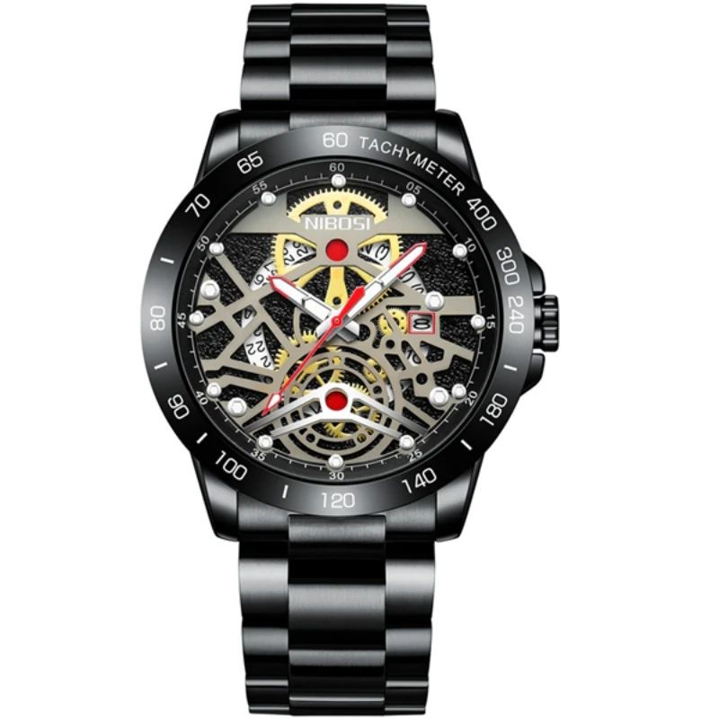 Relogio Masculino NIBOSI Mens Watches Top Brand Luxury Skeleton Waterproof Reloj Hombre Sport Quartz Men Watch Clock Wristwatch enlarge