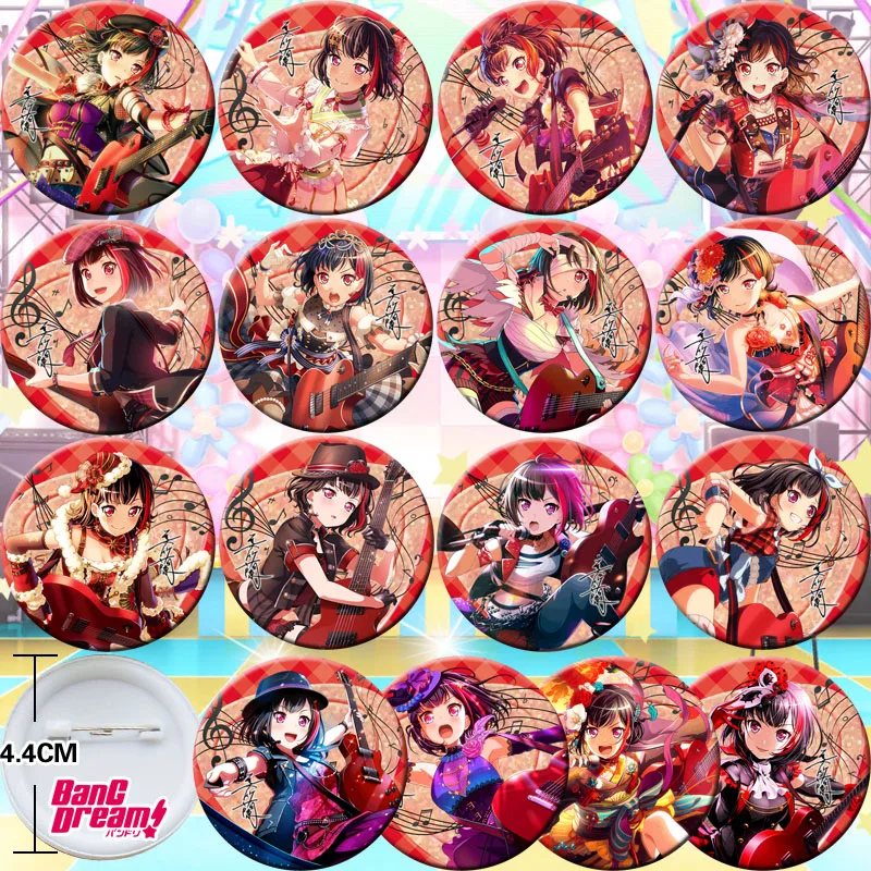 

16 шт. BanG Dream Mitake Ran 44 мм фигурка значок женский Сувенир Фигурки косплей подарок 3843