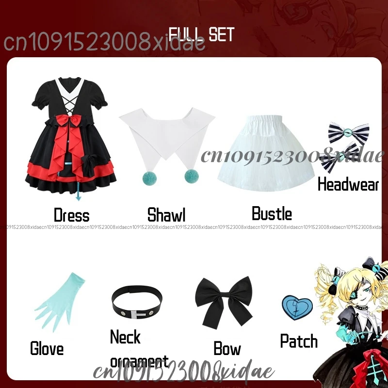 Стелла Косплей Игра Eggy Party Mute Girl Костюм на Хэллоуин Парик Побег из Ночной Клоун