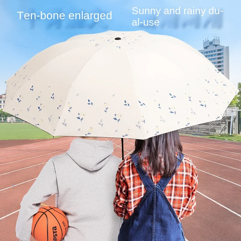 

Двухслойный усиленный большой зонт от солнца женский складной зонт с сильным ветром двойного назначения Защита от солнца защита от УФ-лучей