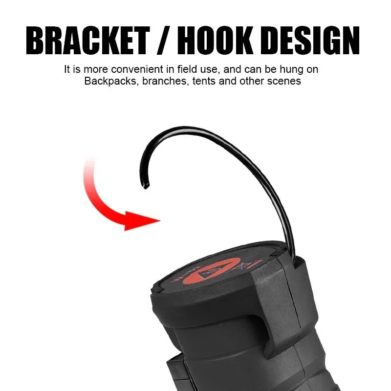 Складной фонарик COB портативная магнитная лампа с крючком USB-зарядка для