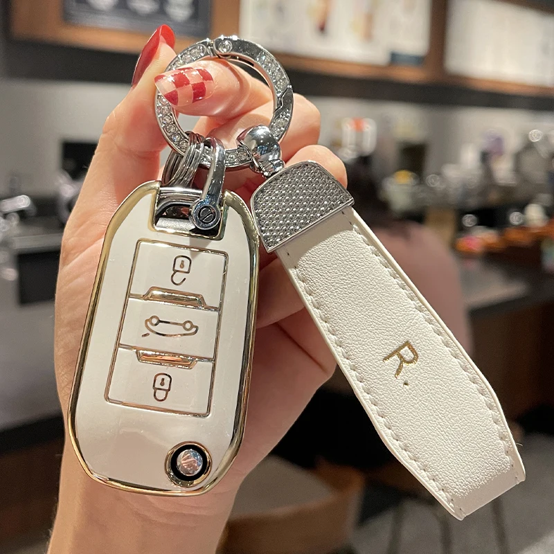 

Keychain New TPU Car Flip Key Case Cover Shell For Peugeot 208 3008 308 508 408 2008 307 4008 For Citroen C4 C3 C6 CACTUS C8