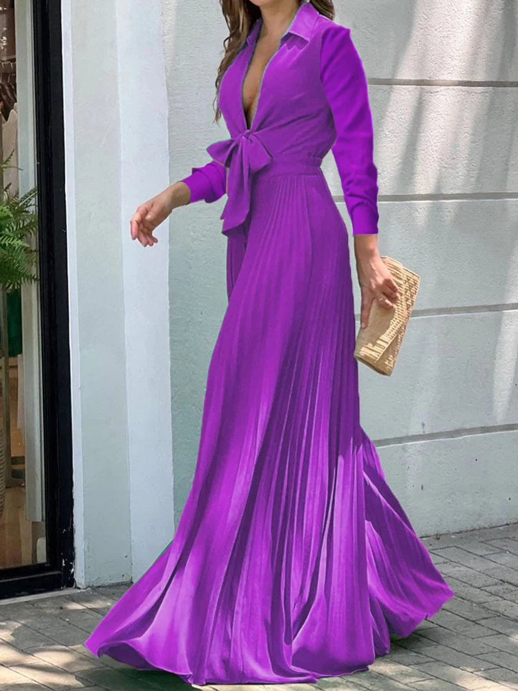 European and American Women's Wear 2023 Spring New Fashion V-neck Long Sleeve Polo Print Loose Wide Leg Bodysuit Wo