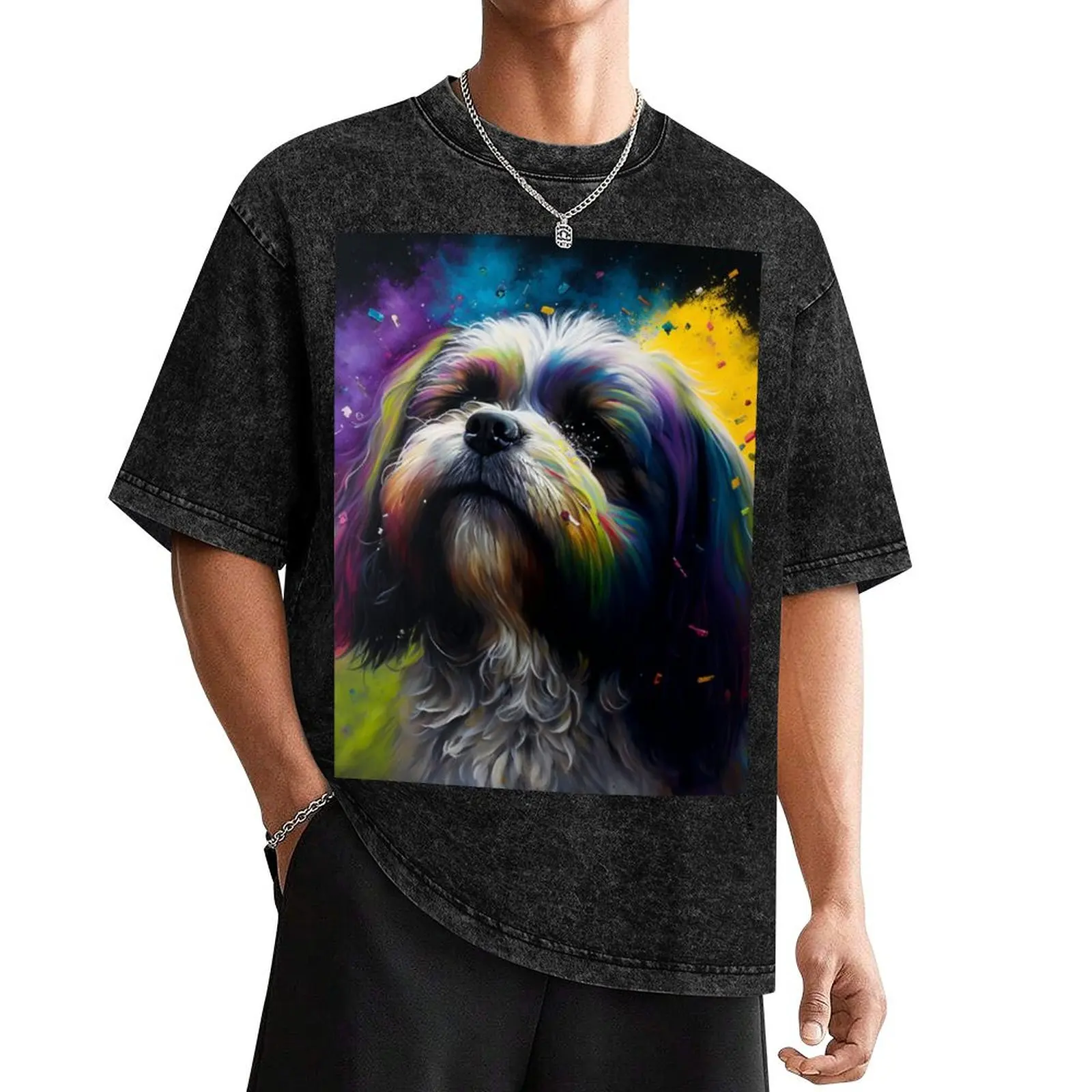 Футболка Lhasa Apsos с рисунком собаки из синтетического брызговика футболка