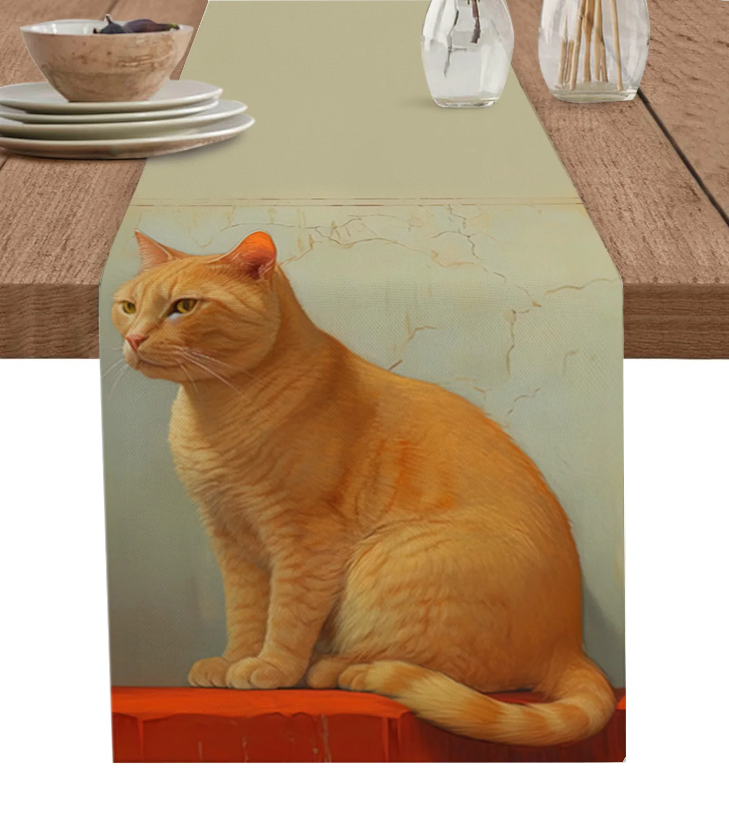 

Cat'S Tattered Walls Table Runner Christmas Decoration Tablecloth Wedding Party Decor Table Cover