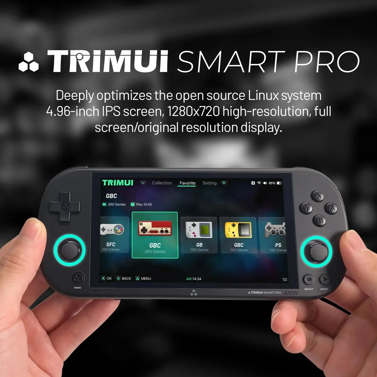 Портативный игровой плеер Trimui Smart Pro консоли 4 96-дюймовый IPS-экран ретро игровая