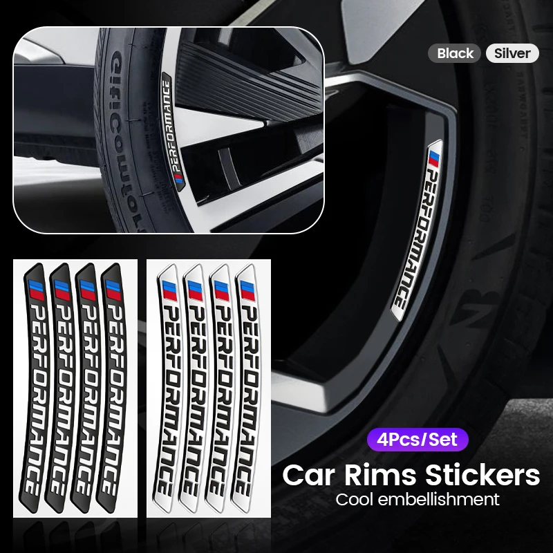 4 шт. алюминиевые 3D-наклейки на колесные диски и брови для BMW E46 E90 E49 F30 F80 E36 E93 E92 F34 F31