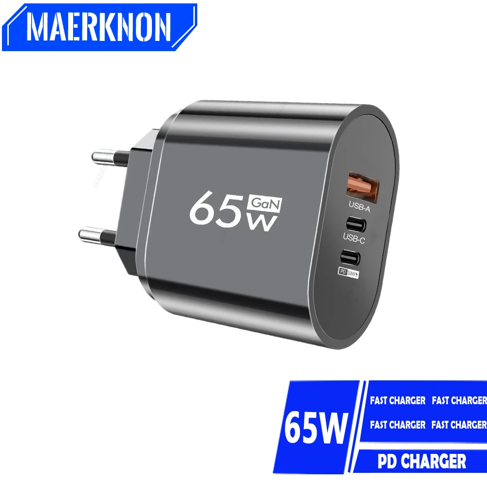 

65W GaN Chargers Fast Charging Charger For Xiaomi iPhone 14 13 Pro Max Samsung S23 Ultra OnePlus 11t Quick Phone Charger Adapter