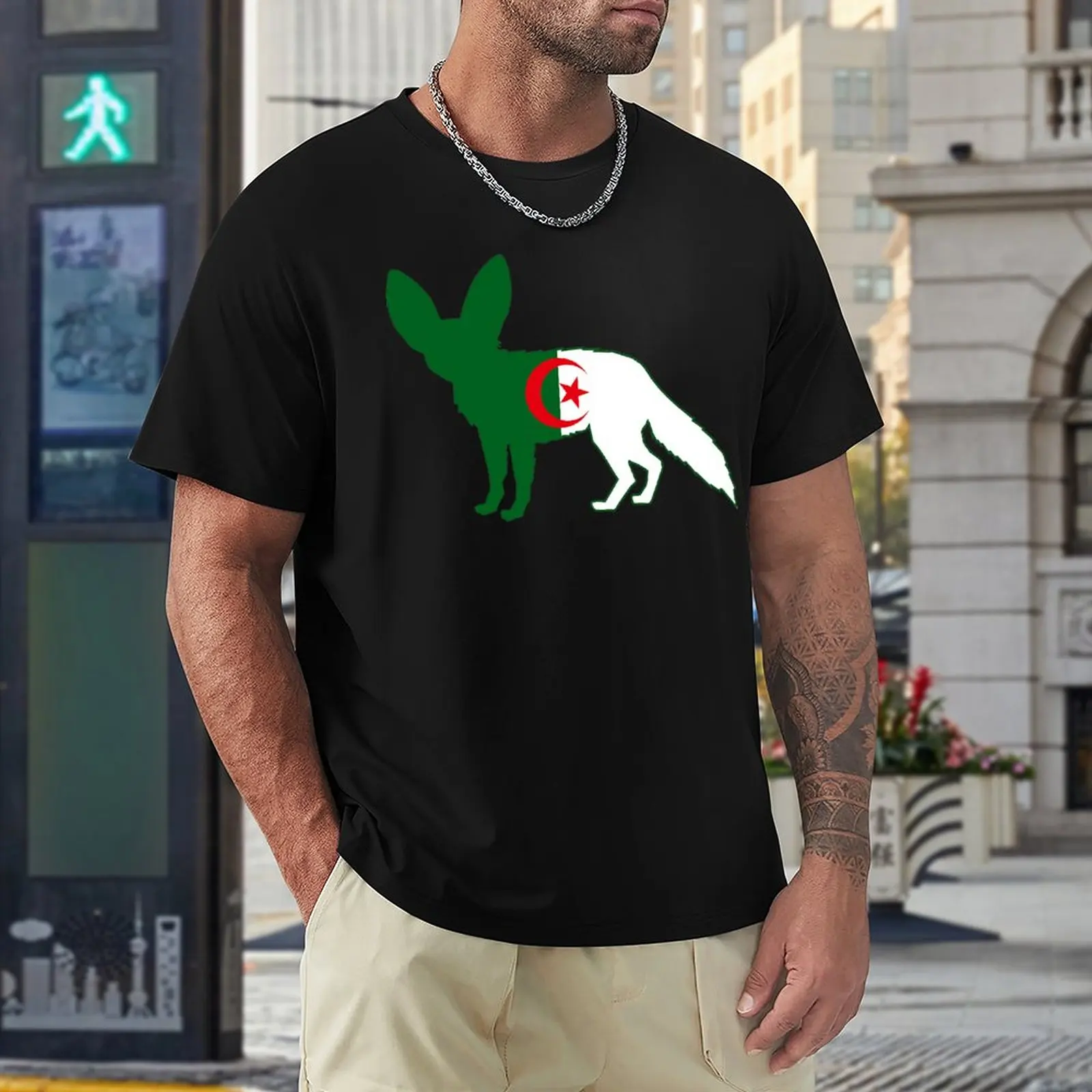 

Flag Fennec of Algeria Sticker Graphic Vintage Tees High Quality Fitness USA Size