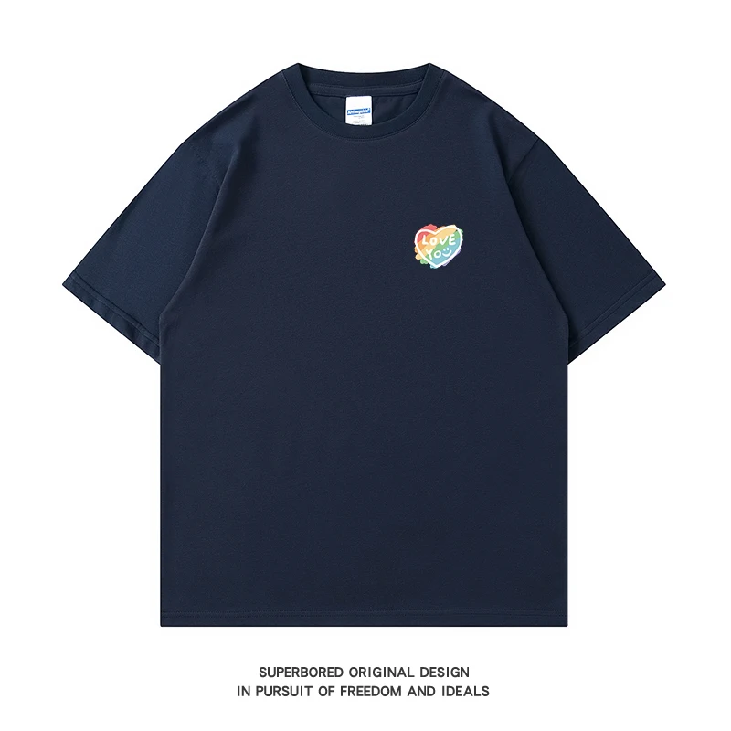 Летняя футболка Simplici Rainbow Love You из чистого хлопка с короткими рукавами одежда