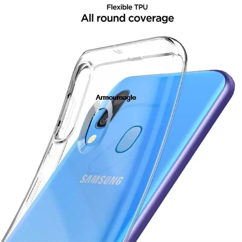 Прозрачный защитный чехол для Samsung Galaxy A40 SM-A405FM/DS A405F Ультратонкий Мягкий из ТПУ