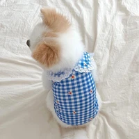 spring summer pet clothing for small medium dogs costume chihuahua pet shirt classic chihuahua pet plaid dog clothes