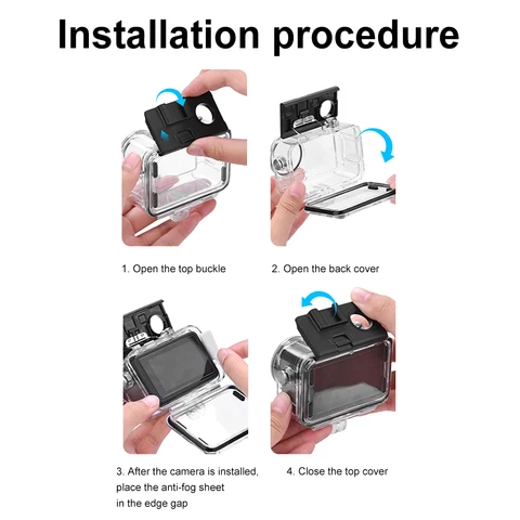 Водонепроницаемый чехол 60 м, подводный корпус, чехол для дайвинга с противотуманной спортивной камерой, чехол для дайвинга для DJI Osmo Action 5 Pro/4/3