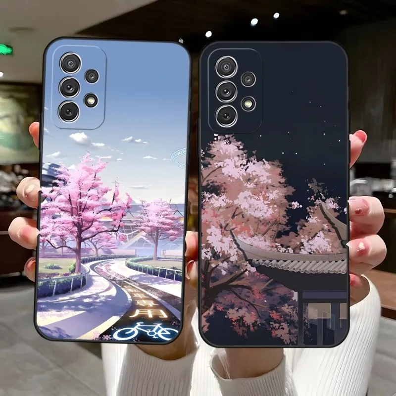 Aesthetic Cherry Blossoms Phone Case Luxury Design For Samsung Galaxy S23 S21 S10 S30 S20 S22 S8 S9 Pro Plus Ultra Fe Covers