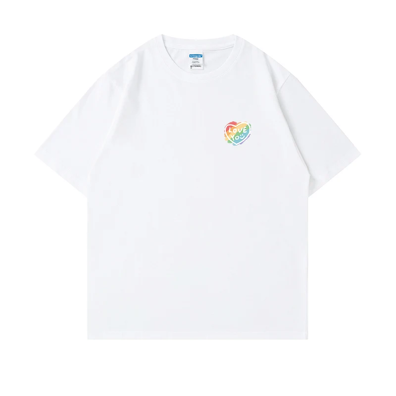 Летняя футболка Simplici Rainbow Love You из чистого хлопка с короткими рукавами одежда