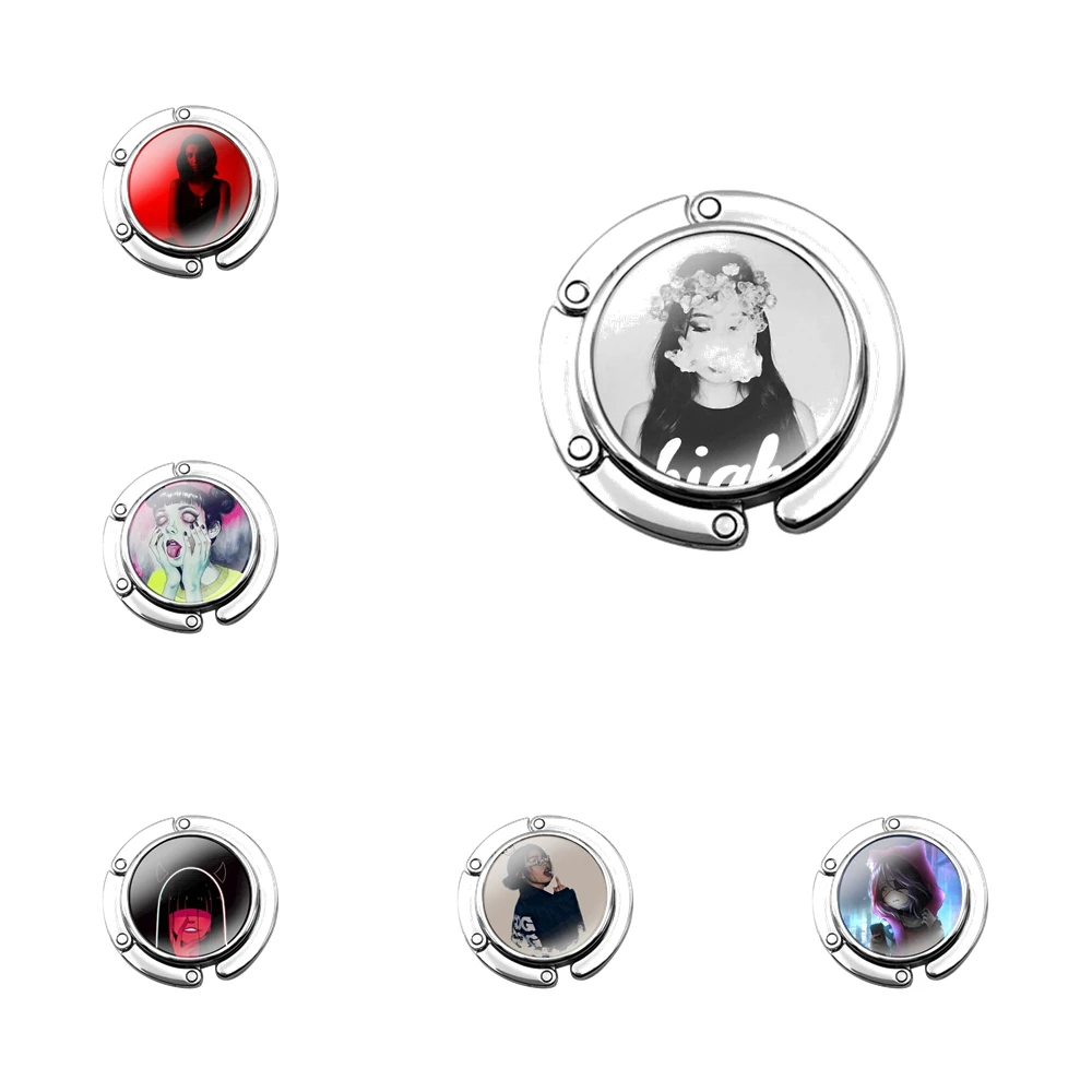 

Мультяшный дизайн, креативный модный крутой складной кошелек для плохой девушки, крючок для женского стола, сумка для хранения, складной декоративный крючок для стола