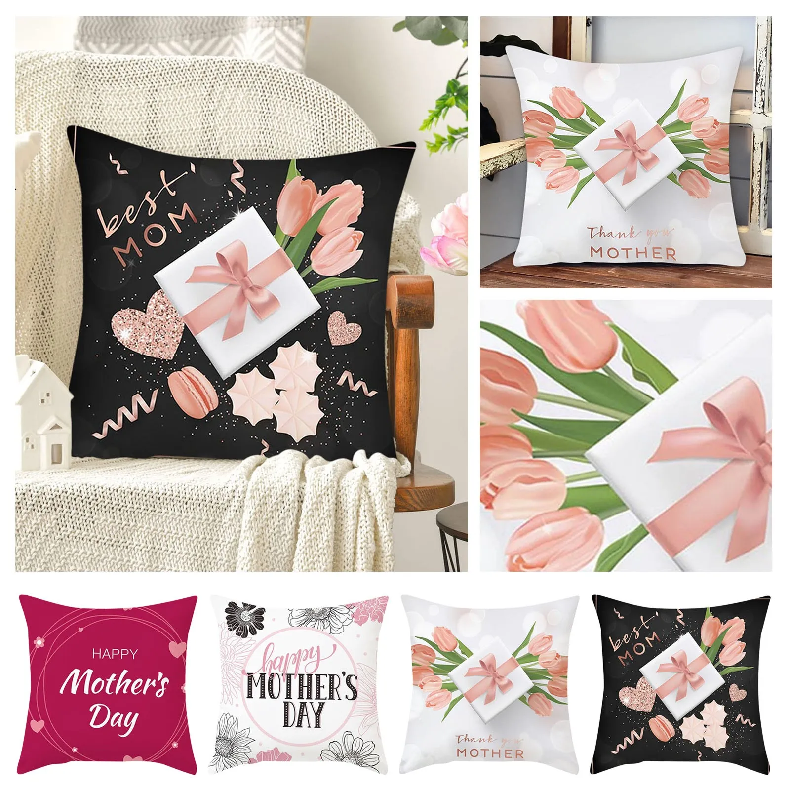 

Festive Pillowcases Living Room Sofa Bedroom Decoration Pillowcases 2 Silk Pillowcase