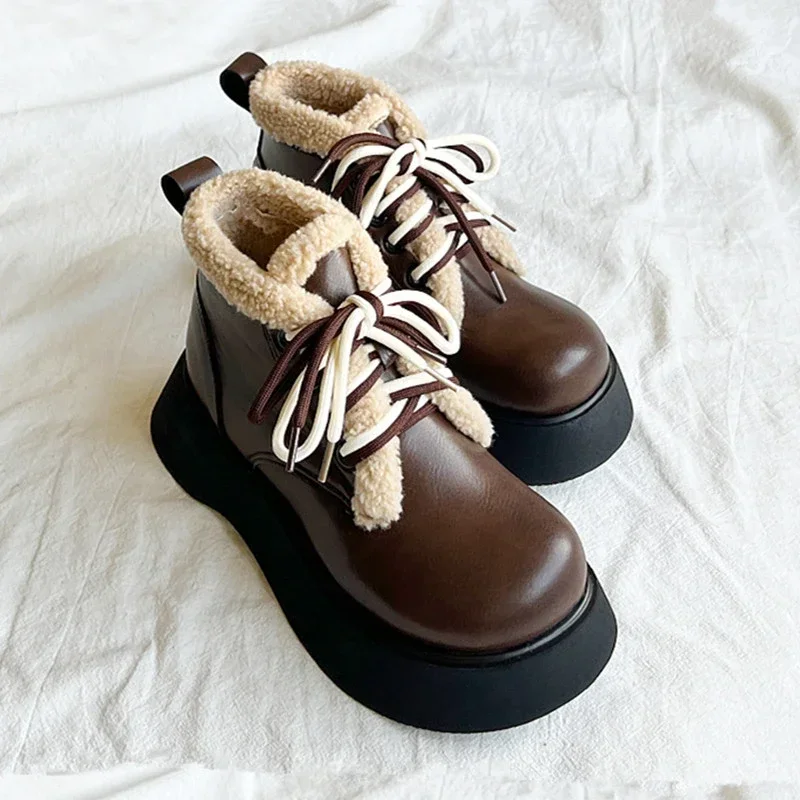 Бархатные теплые зимние ботинки на толстой подошве зима 2024 новая