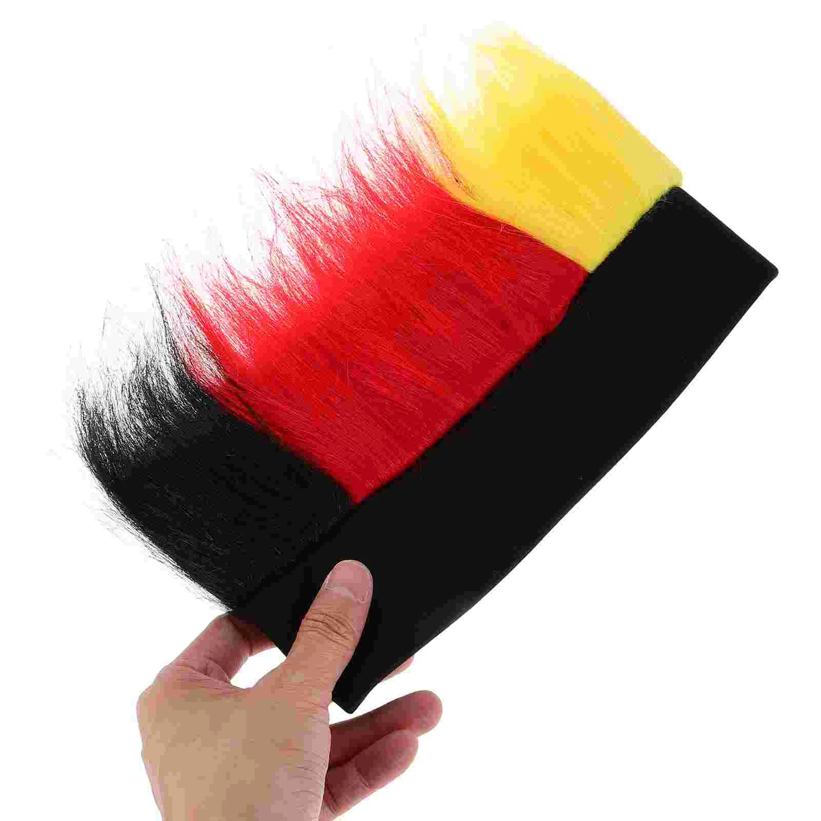 Веер немецкие фанаты цветные парики человеческие волосы черные желтые и красные