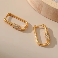 hot sale new u shape geometric earrings for women high quality fine crystal korean earrings women fashion jewelry accessories