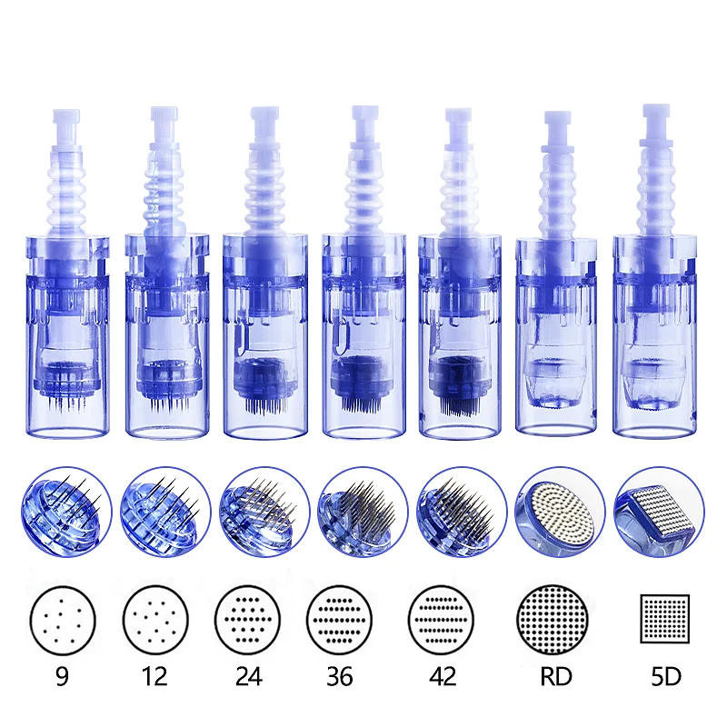 

100/50/10pcs Cartridges A6 Pen Derma Skin Care R 1/3/F5/7/9/12/24/36/42 Pin Needle Nano Tip Bulk Price Microneedling Cartridge