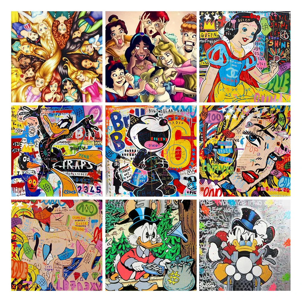 

Алмазная вышивка «Принцесса Диснея», вышивка крестиком, мультяшный Микки и Минни, мозаика стразы, украшение для дома, подарок