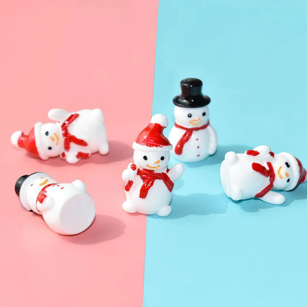 

40 Pcs Toys Resin Snowman Figurine Charm Miniature Christmas Ornaments Desktop Statue Figurines Lovely Figure