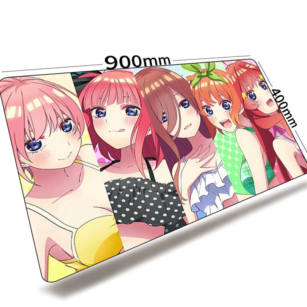 

Kawaii Large Anime Mouse Pad Gamer Girls Typical Quintuplets Mouse Pad Cartoon Computer Keyboard Desk Mat Rug Gaming Accessories