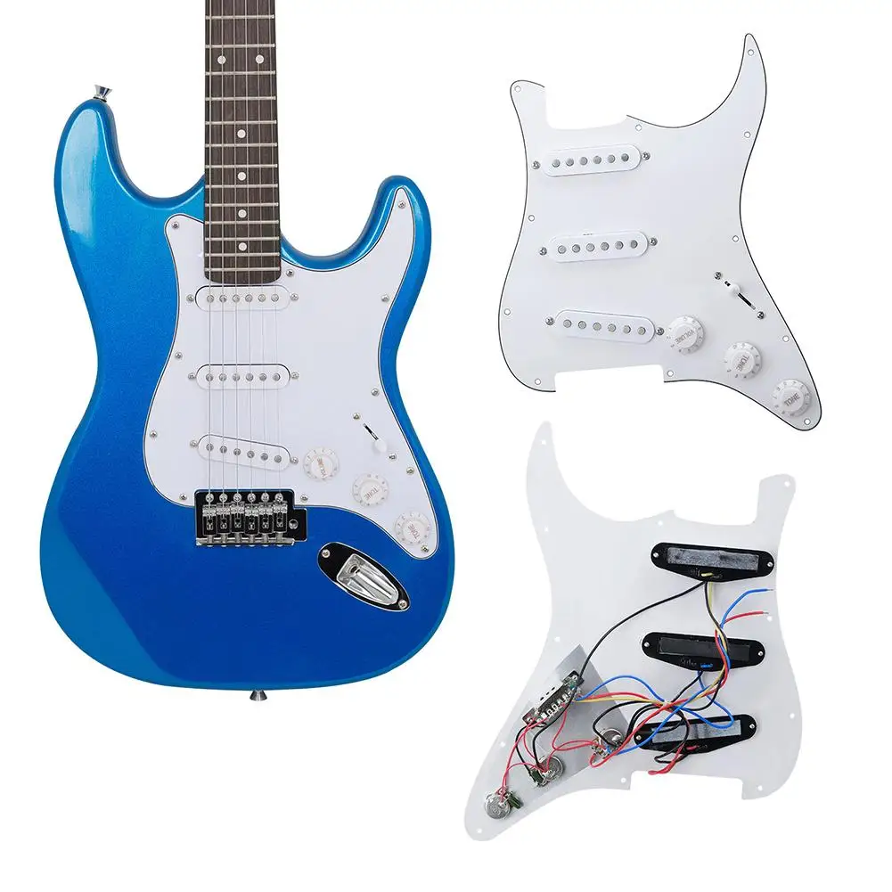 

2Pcs St Electric Guitar Double-sided Panel Pickup Line Set With 5-speed Switch Knob Thickened Multi-layer Guard Plate
